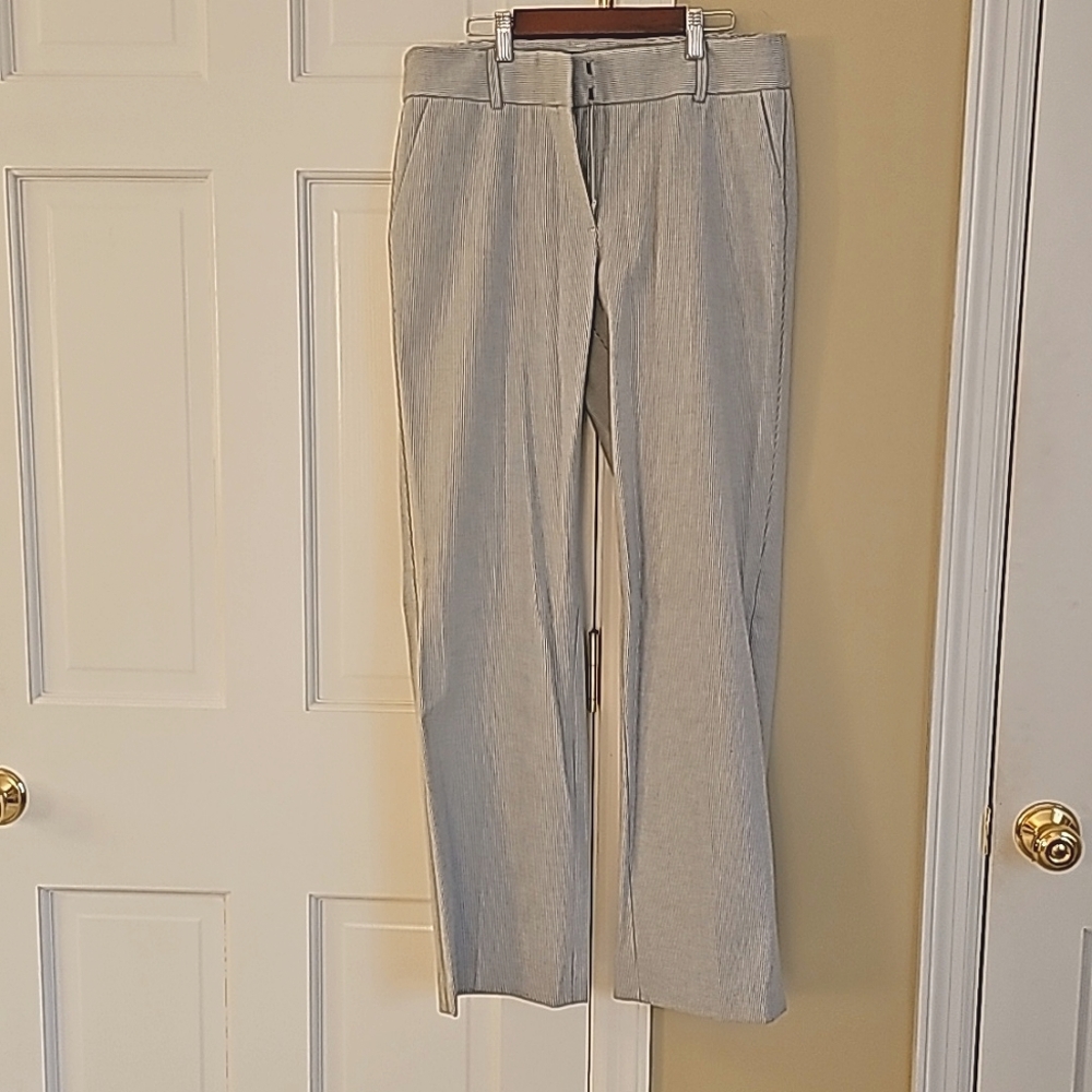 TALBOTS Seersucker Slacks, black and white, size 8